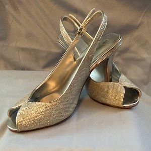 Glitter strap back 2 1/2” heels